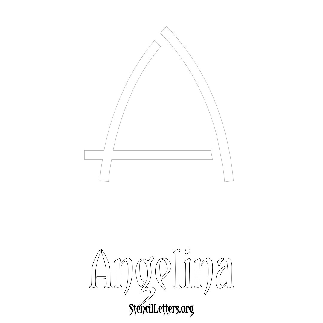 Angelina printable name initial stencil in Simple Elegant Lettering