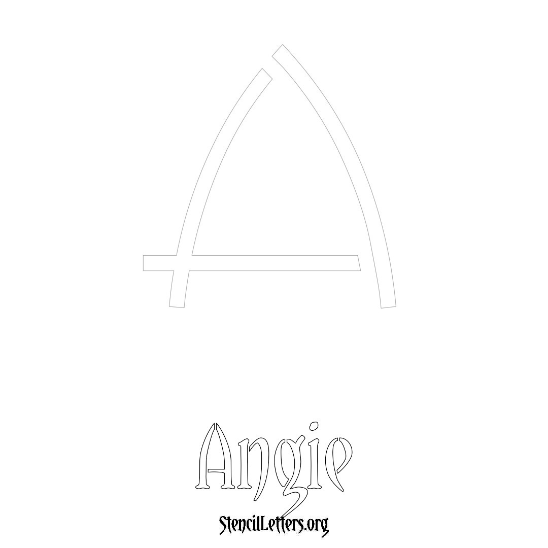 Angie printable name initial stencil in Simple Elegant Lettering