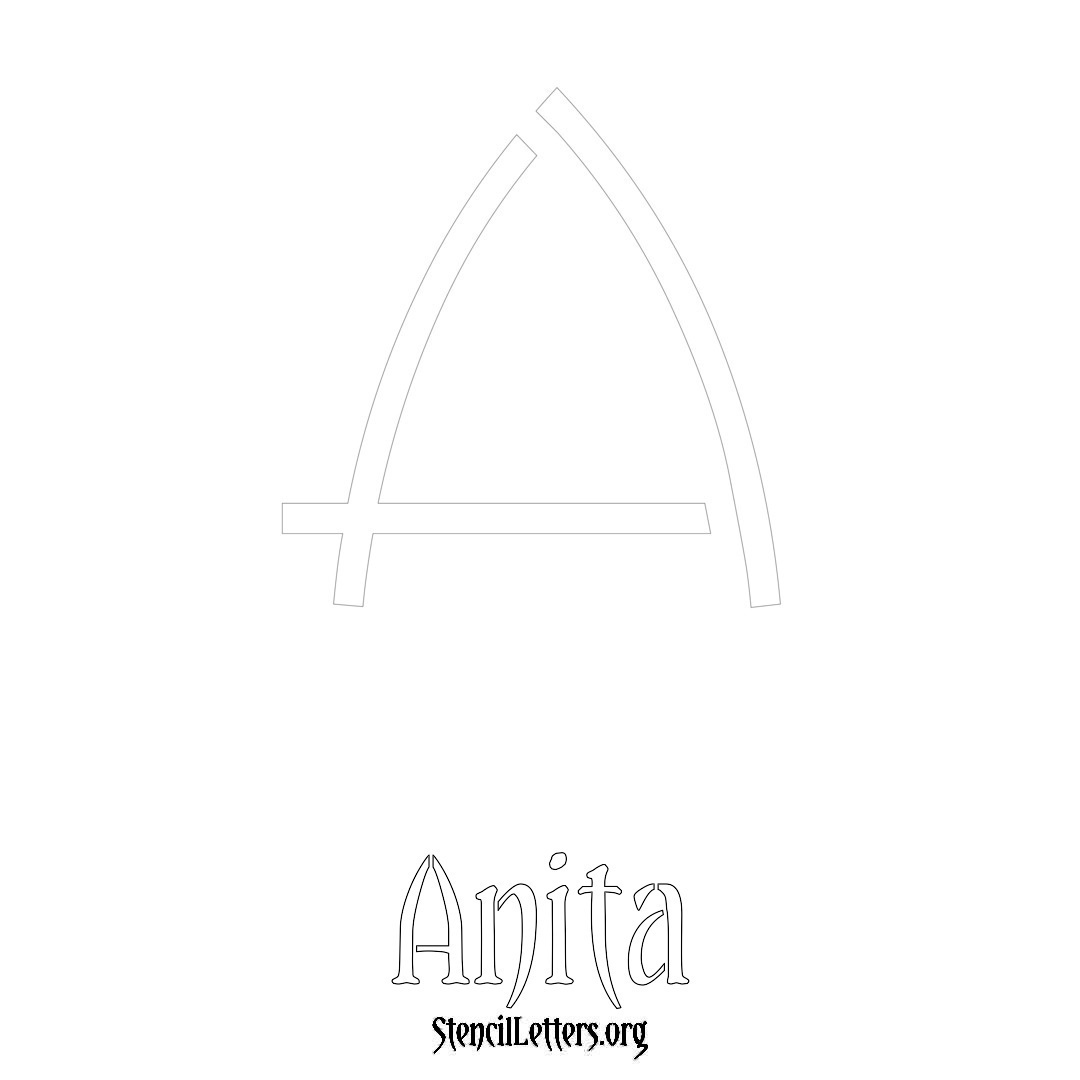 Anita printable name initial stencil in Simple Elegant Lettering