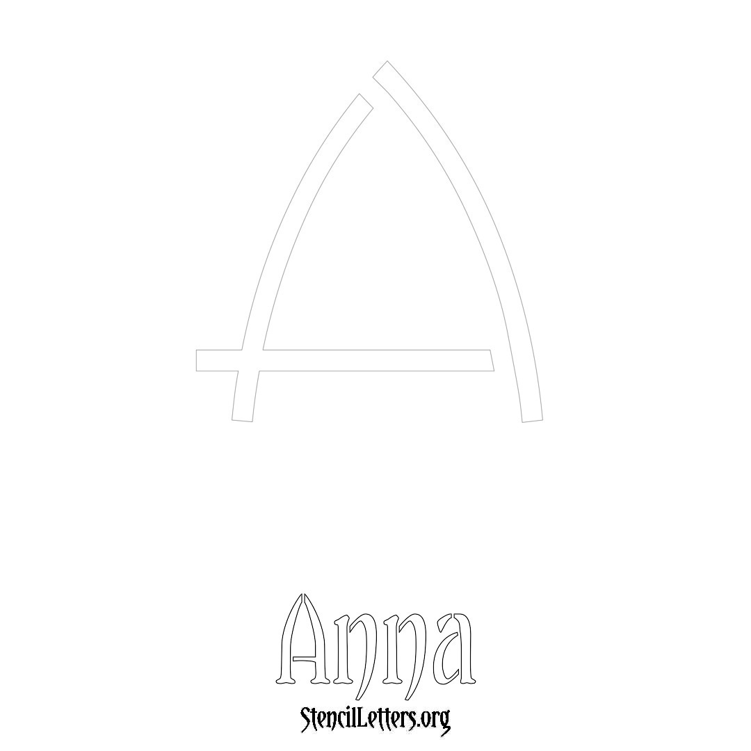 Anna printable name initial stencil in Simple Elegant Lettering