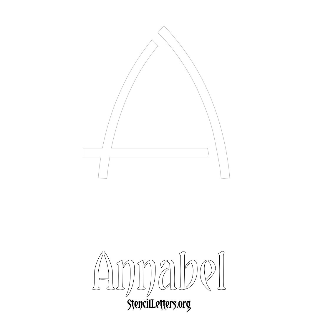 Annabel printable name initial stencil in Simple Elegant Lettering