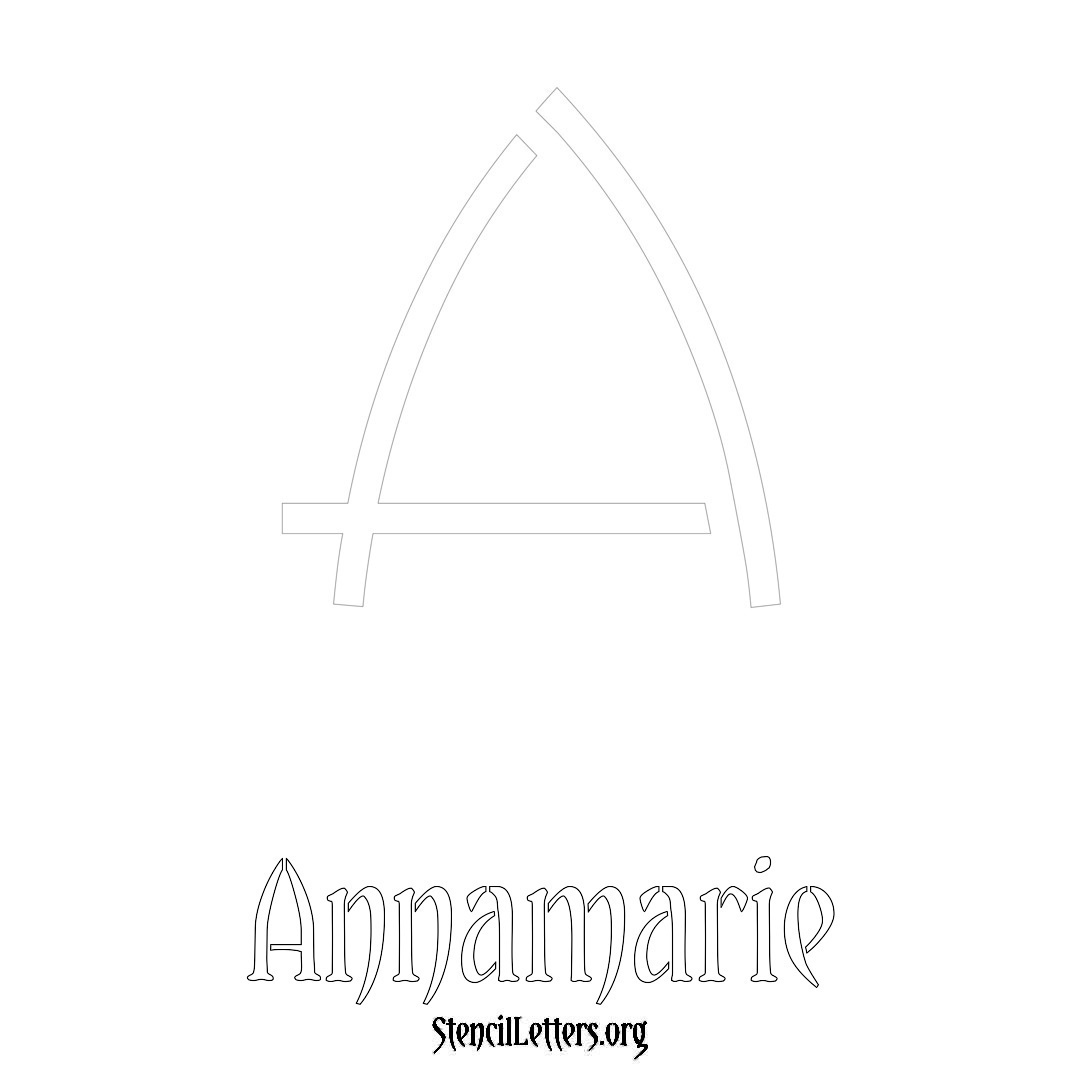 Annamarie printable name initial stencil in Simple Elegant Lettering