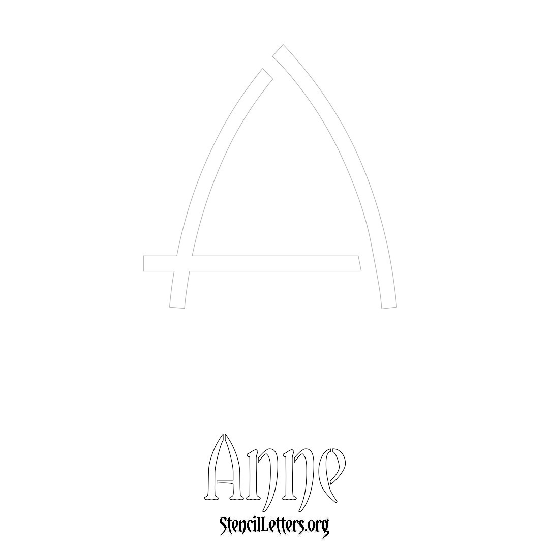 Anne printable name initial stencil in Simple Elegant Lettering