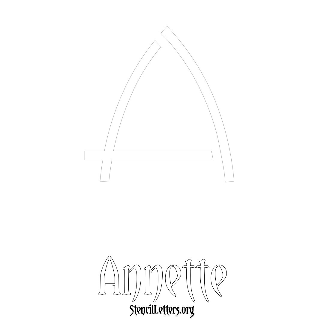 Annette printable name initial stencil in Simple Elegant Lettering