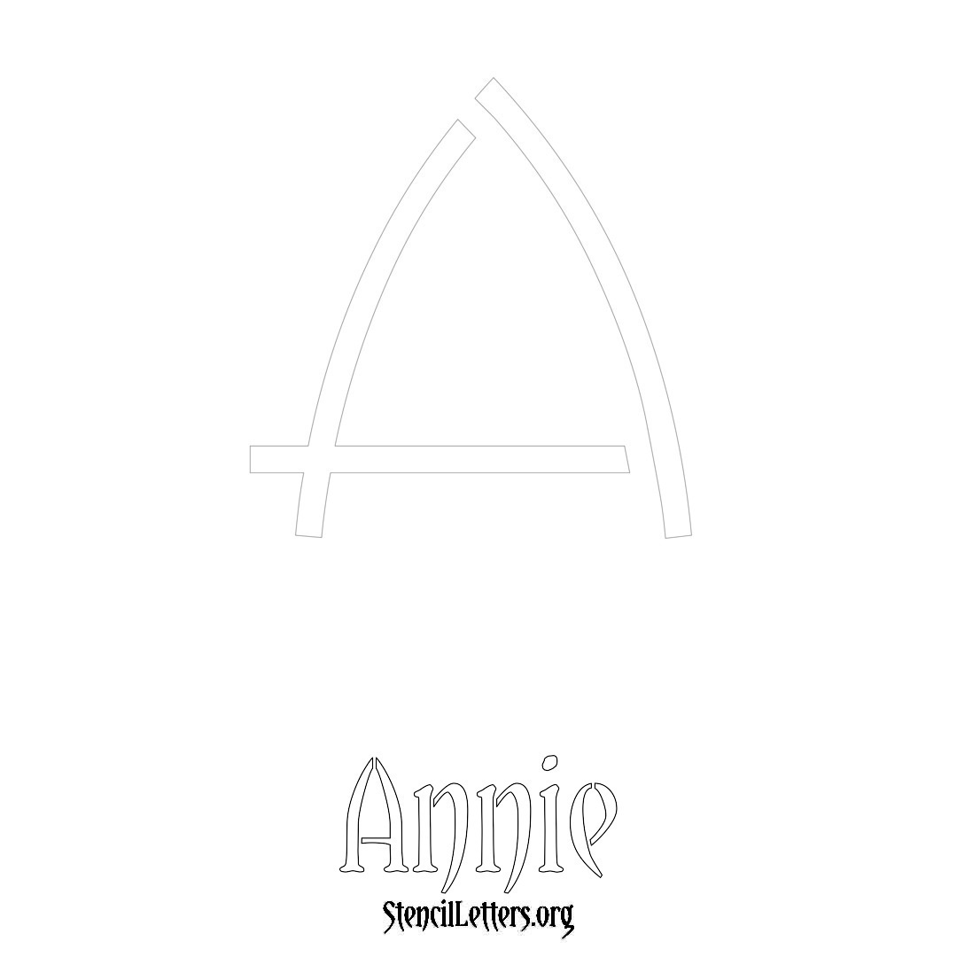 Annie printable name initial stencil in Simple Elegant Lettering