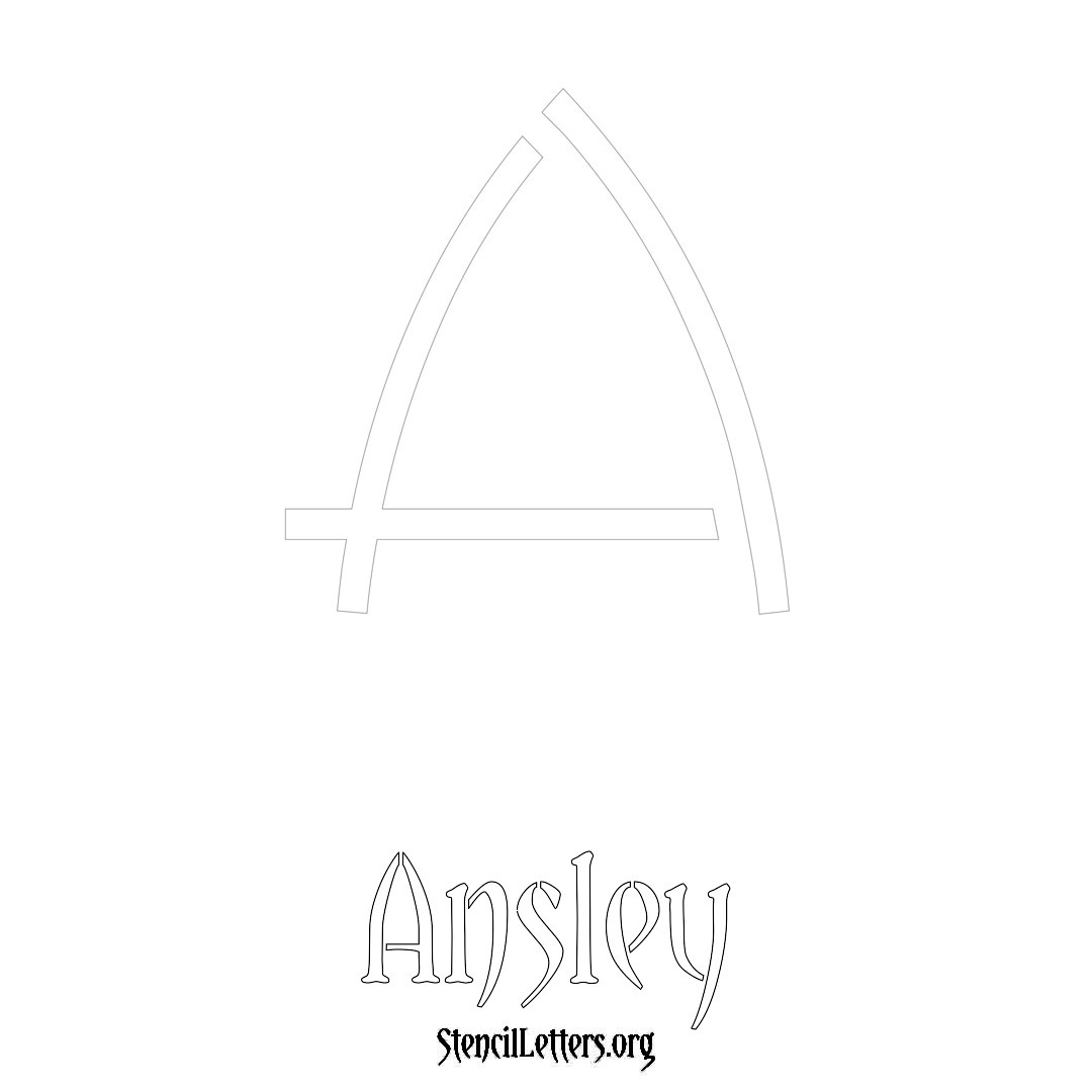 Ansley printable name initial stencil in Simple Elegant Lettering