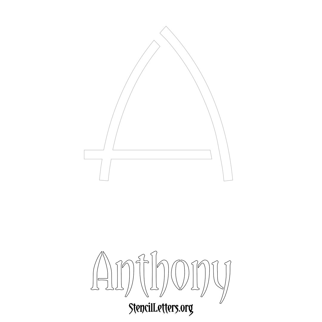 Anthony printable name initial stencil in Simple Elegant Lettering
