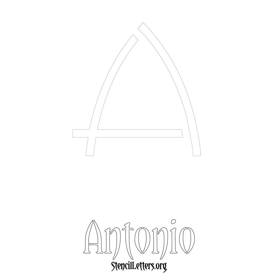 Antonio printable name initial stencil in Simple Elegant Lettering