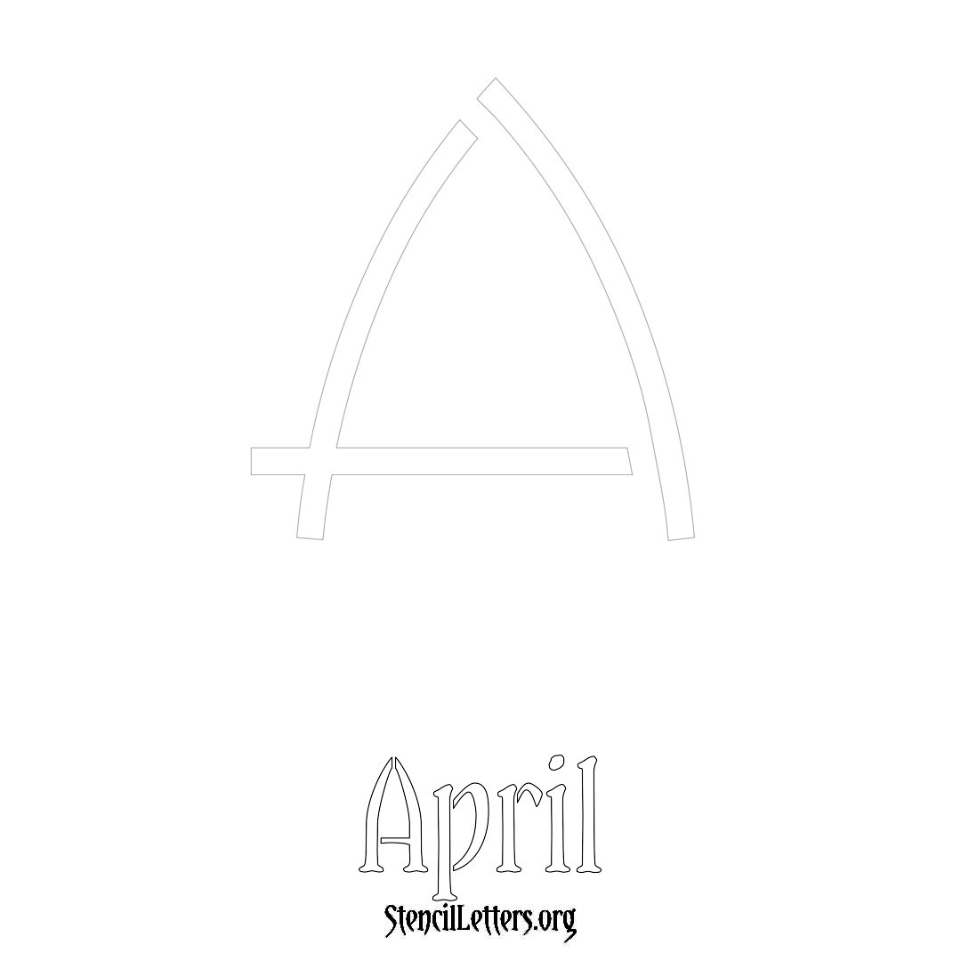 April printable name initial stencil in Simple Elegant Lettering