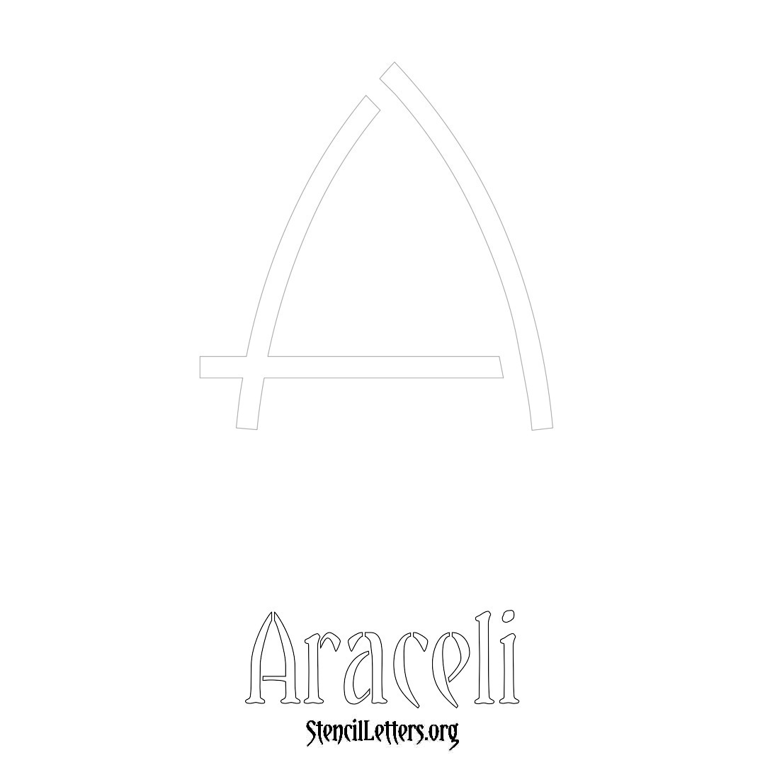 Araceli printable name initial stencil in Simple Elegant Lettering