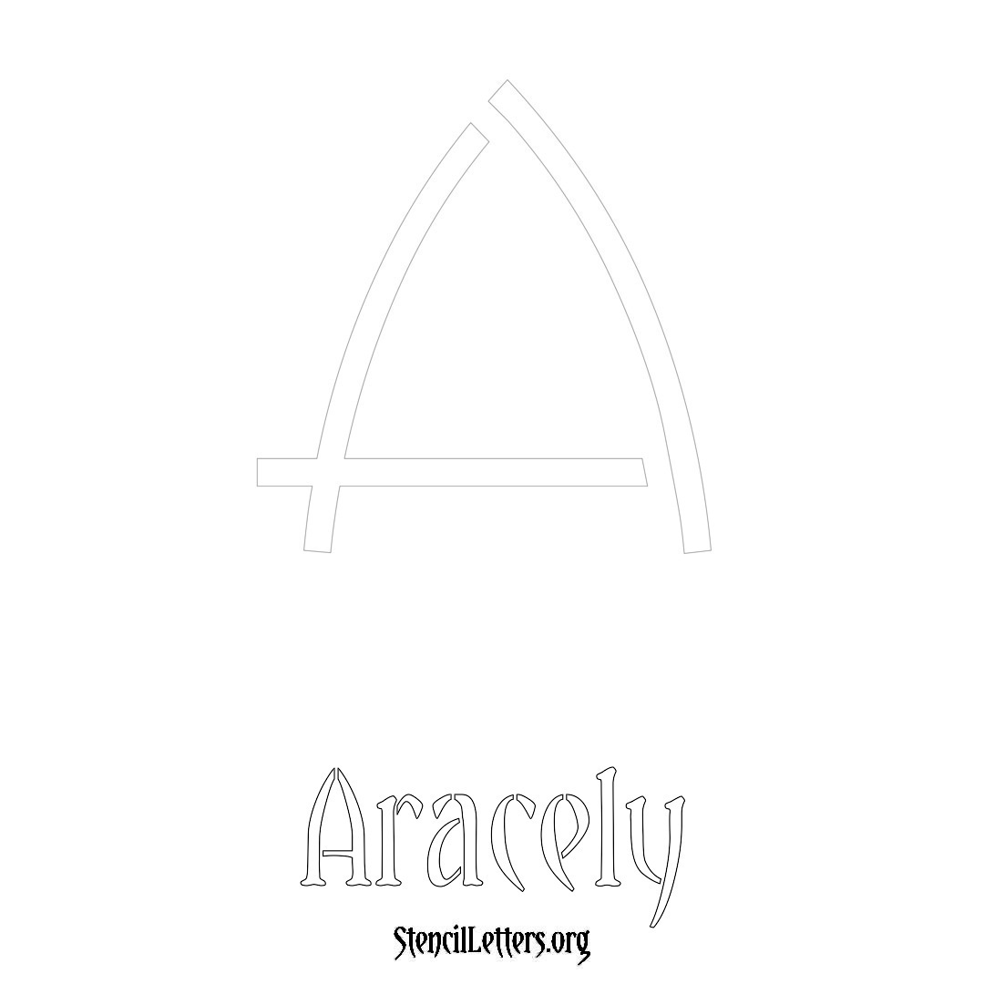 Aracely printable name initial stencil in Simple Elegant Lettering