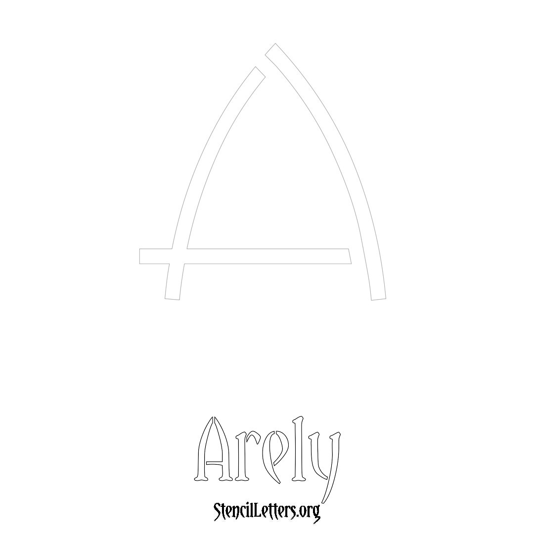 Arely printable name initial stencil in Simple Elegant Lettering