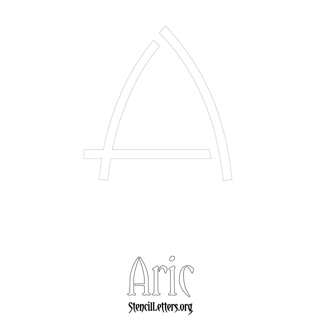 Aric printable name initial stencil in Simple Elegant Lettering