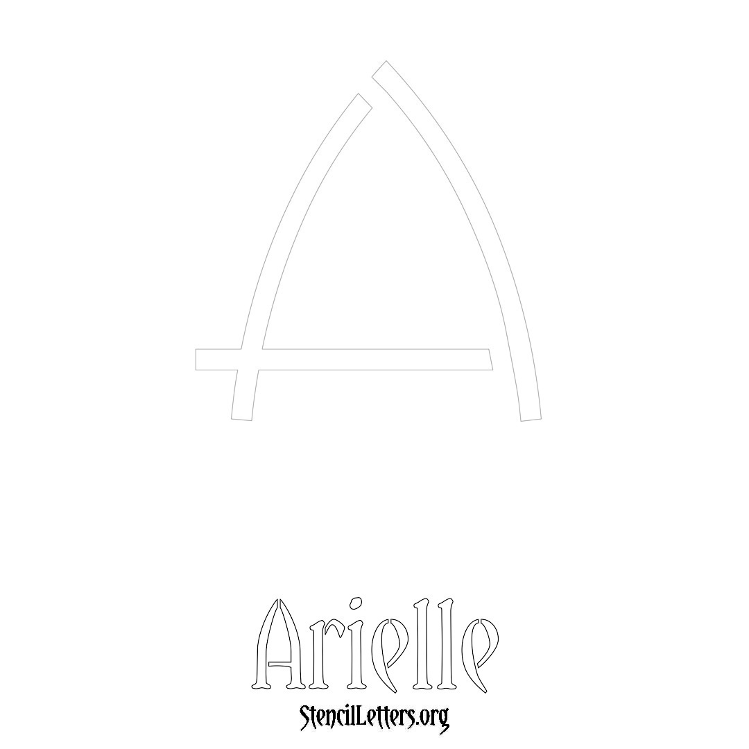 Arielle printable name initial stencil in Simple Elegant Lettering