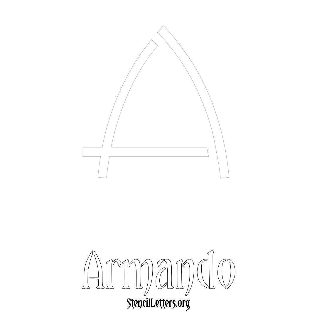 Armando printable name initial stencil in Simple Elegant Lettering