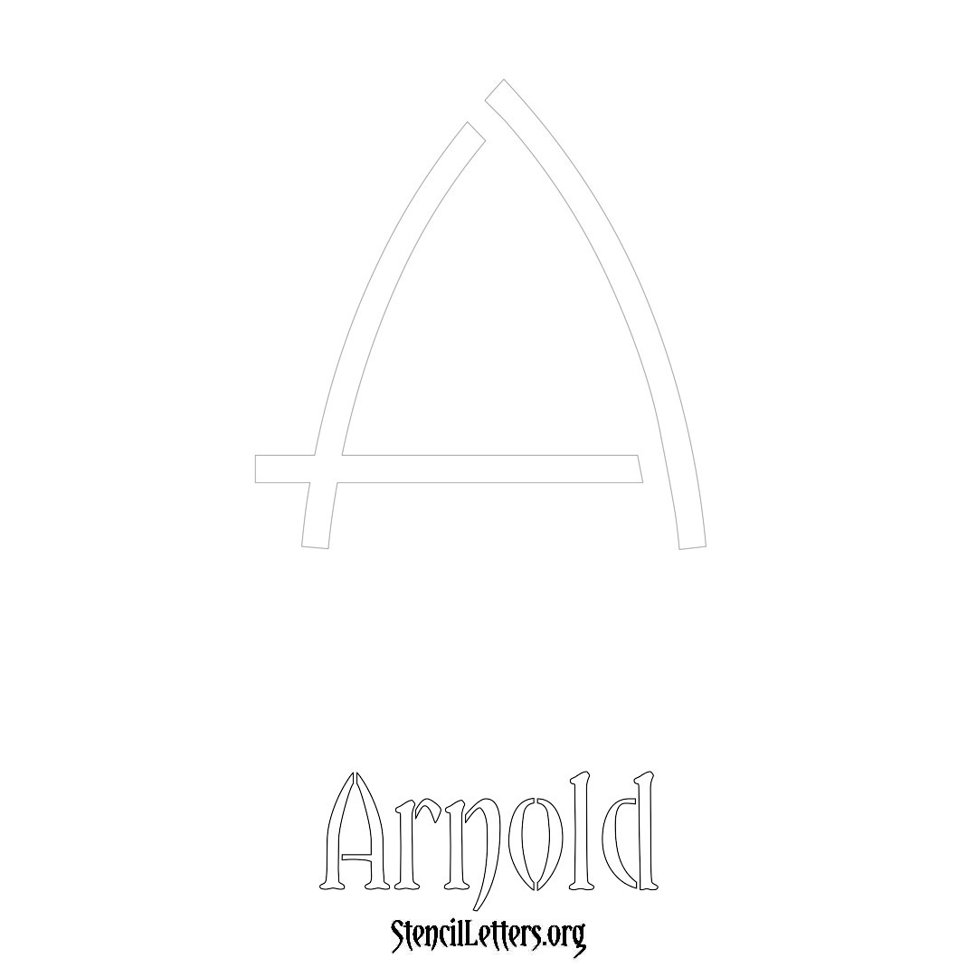 Arnold printable name initial stencil in Simple Elegant Lettering