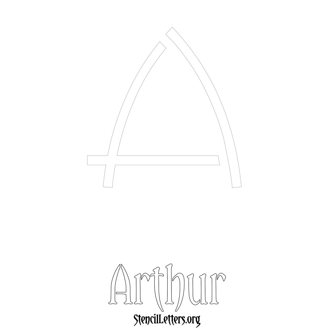Arthur printable name initial stencil in Simple Elegant Lettering