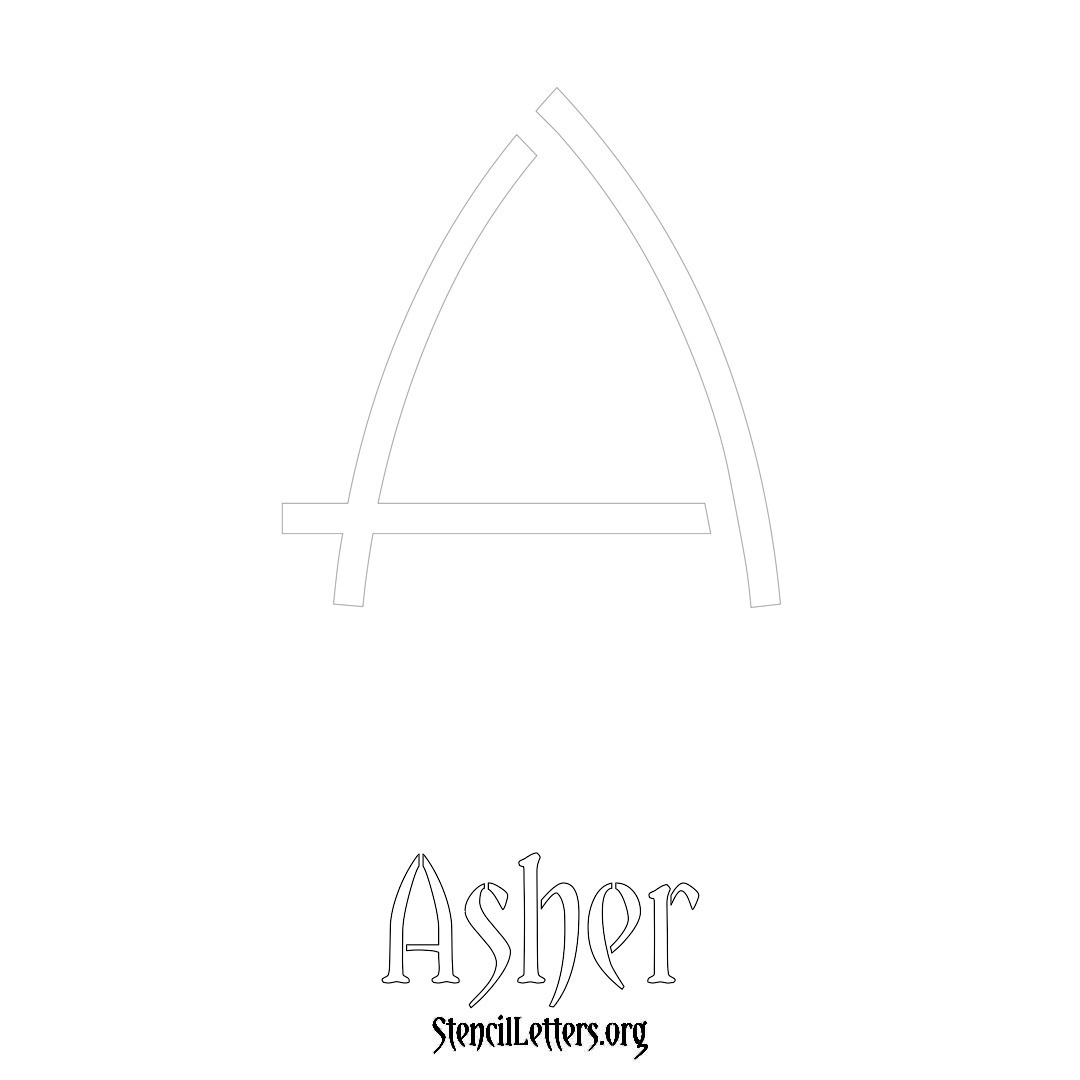 Asher printable name initial stencil in Simple Elegant Lettering