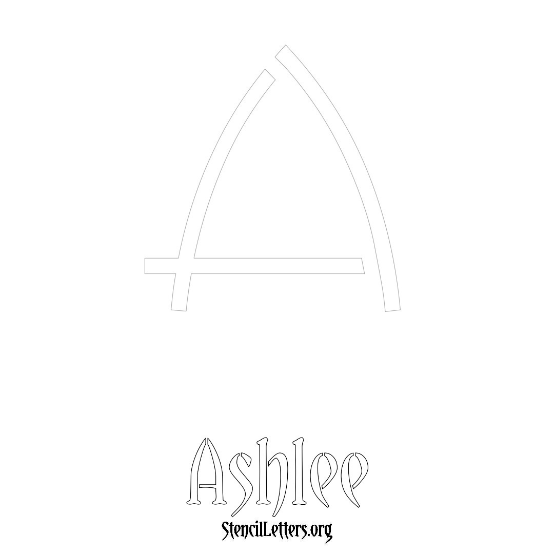 Ashlee printable name initial stencil in Simple Elegant Lettering