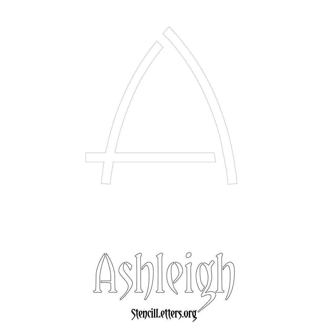 Ashleigh printable name initial stencil in Simple Elegant Lettering