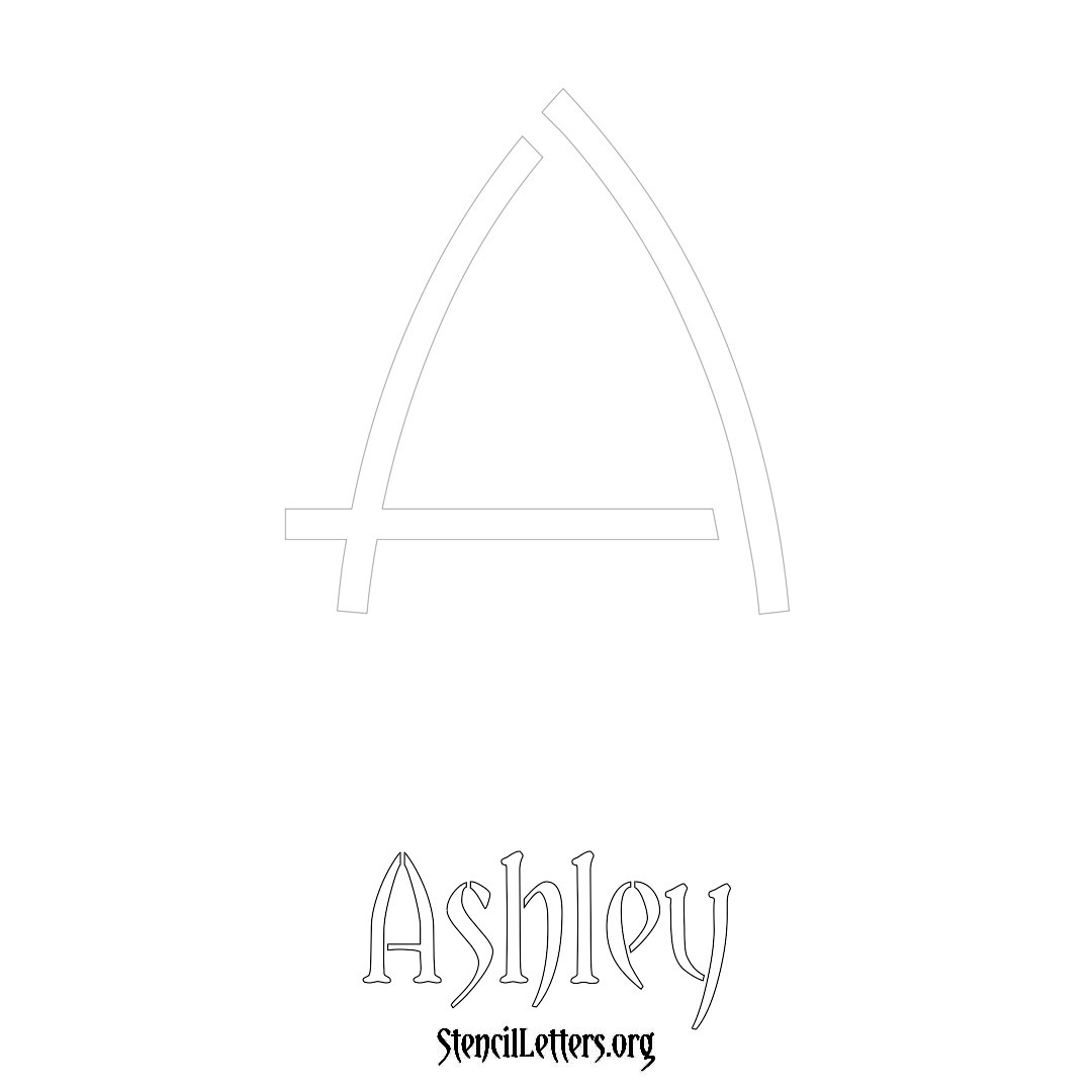 Ashley printable name initial stencil in Simple Elegant Lettering