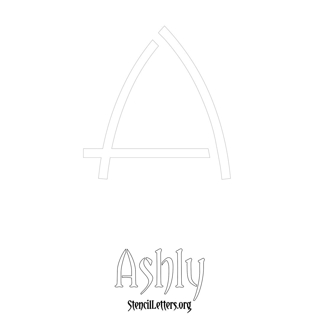 Ashly printable name initial stencil in Simple Elegant Lettering