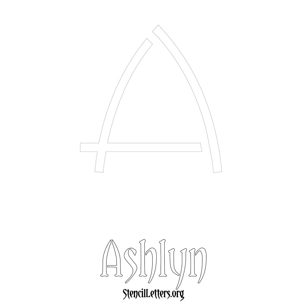 Ashlyn printable name initial stencil in Simple Elegant Lettering