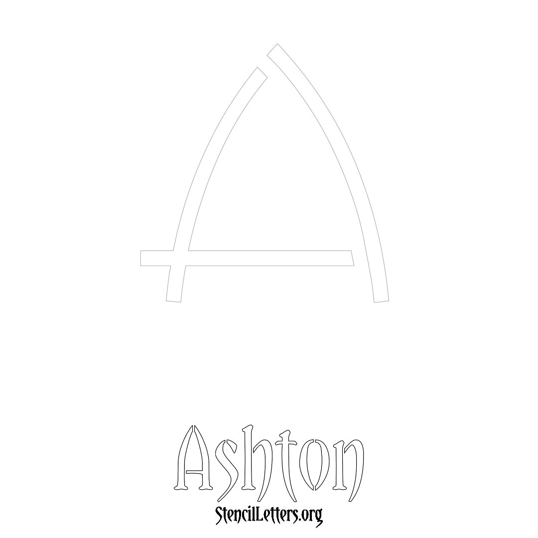 Ashton printable name initial stencil in Simple Elegant Lettering