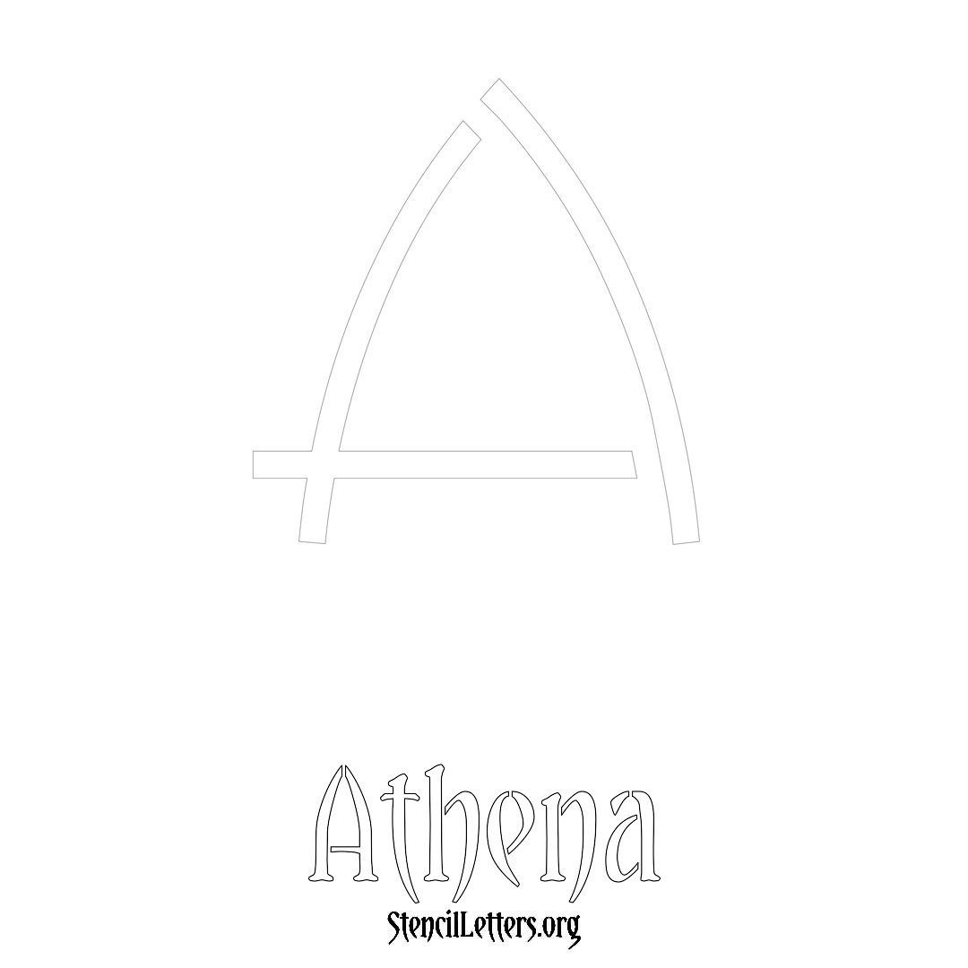 Athena printable name initial stencil in Simple Elegant Lettering