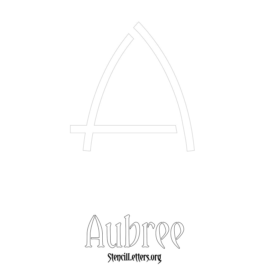 Aubree printable name initial stencil in Simple Elegant Lettering