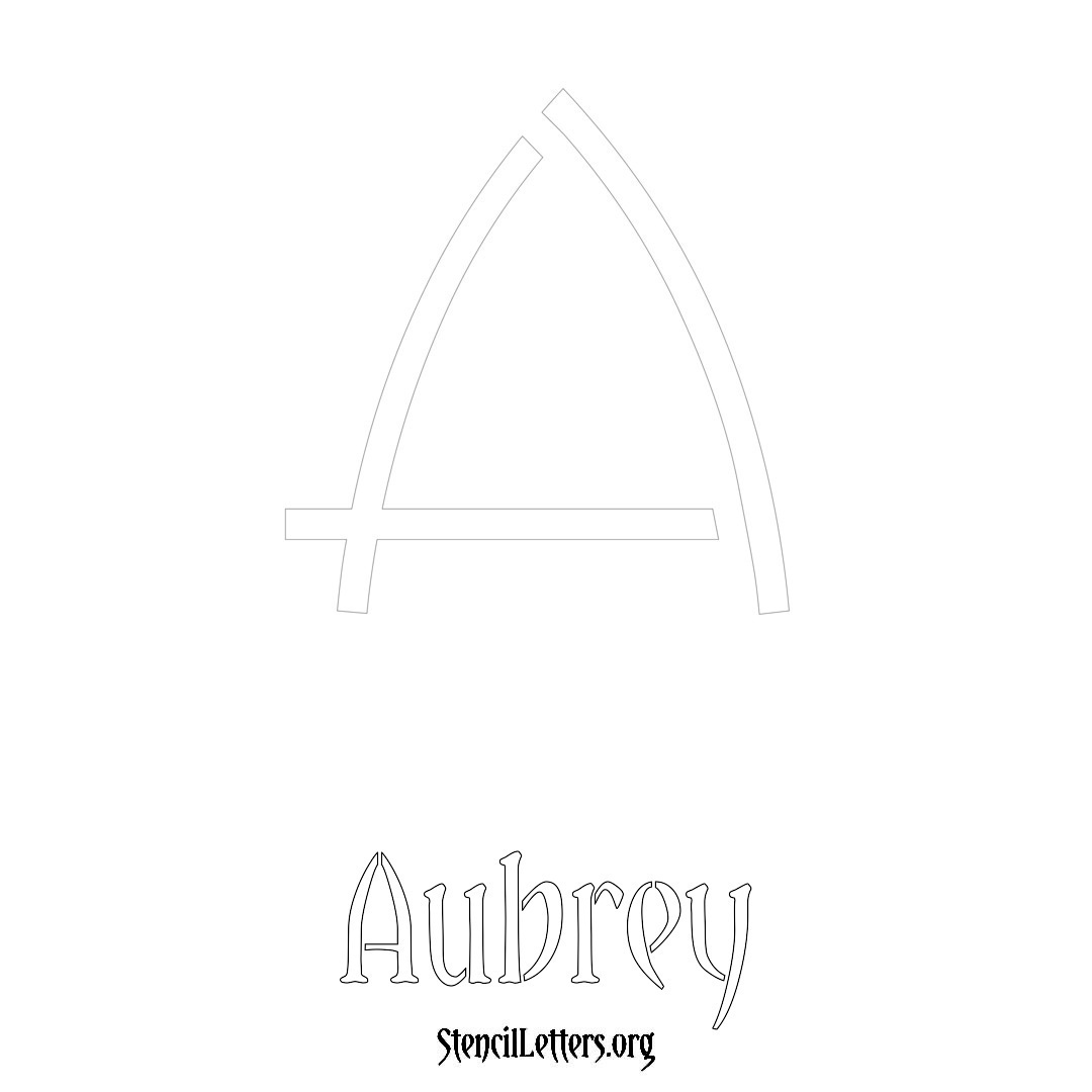 Aubrey printable name initial stencil in Simple Elegant Lettering