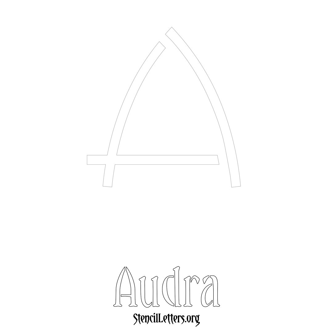 Audra printable name initial stencil in Simple Elegant Lettering