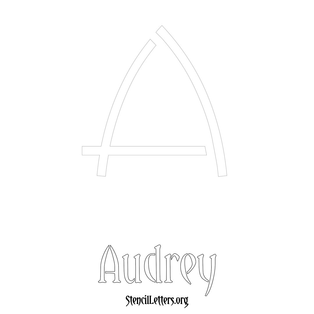 Audrey printable name initial stencil in Simple Elegant Lettering