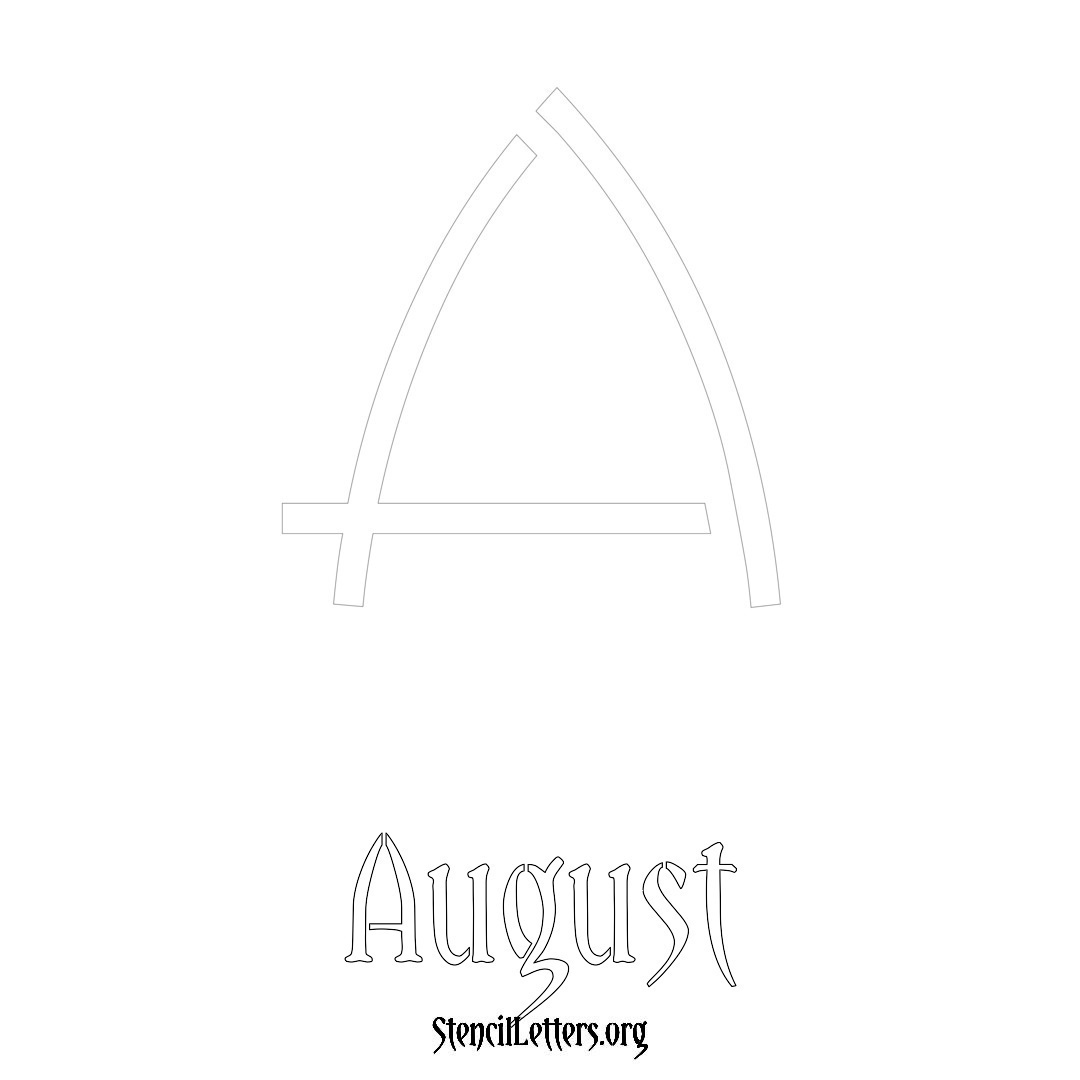 August printable name initial stencil in Simple Elegant Lettering