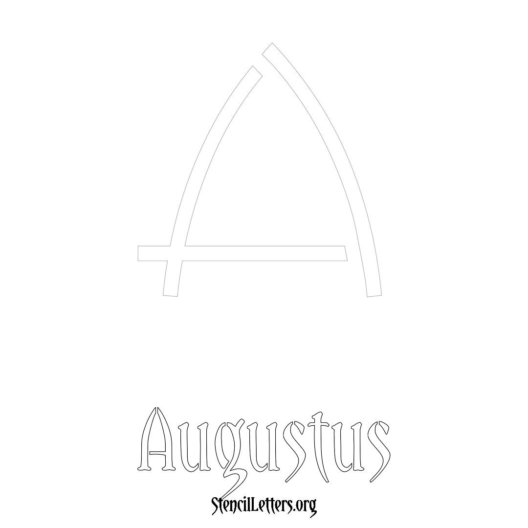 Augustus printable name initial stencil in Simple Elegant Lettering