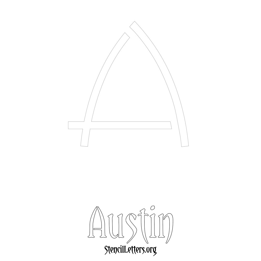 Austin printable name initial stencil in Simple Elegant Lettering