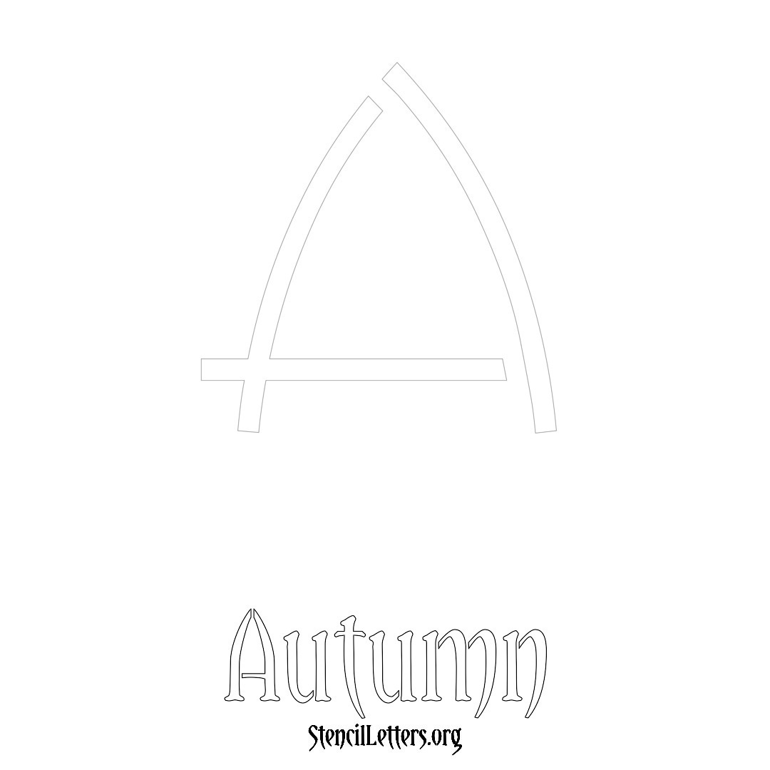 Autumn printable name initial stencil in Simple Elegant Lettering