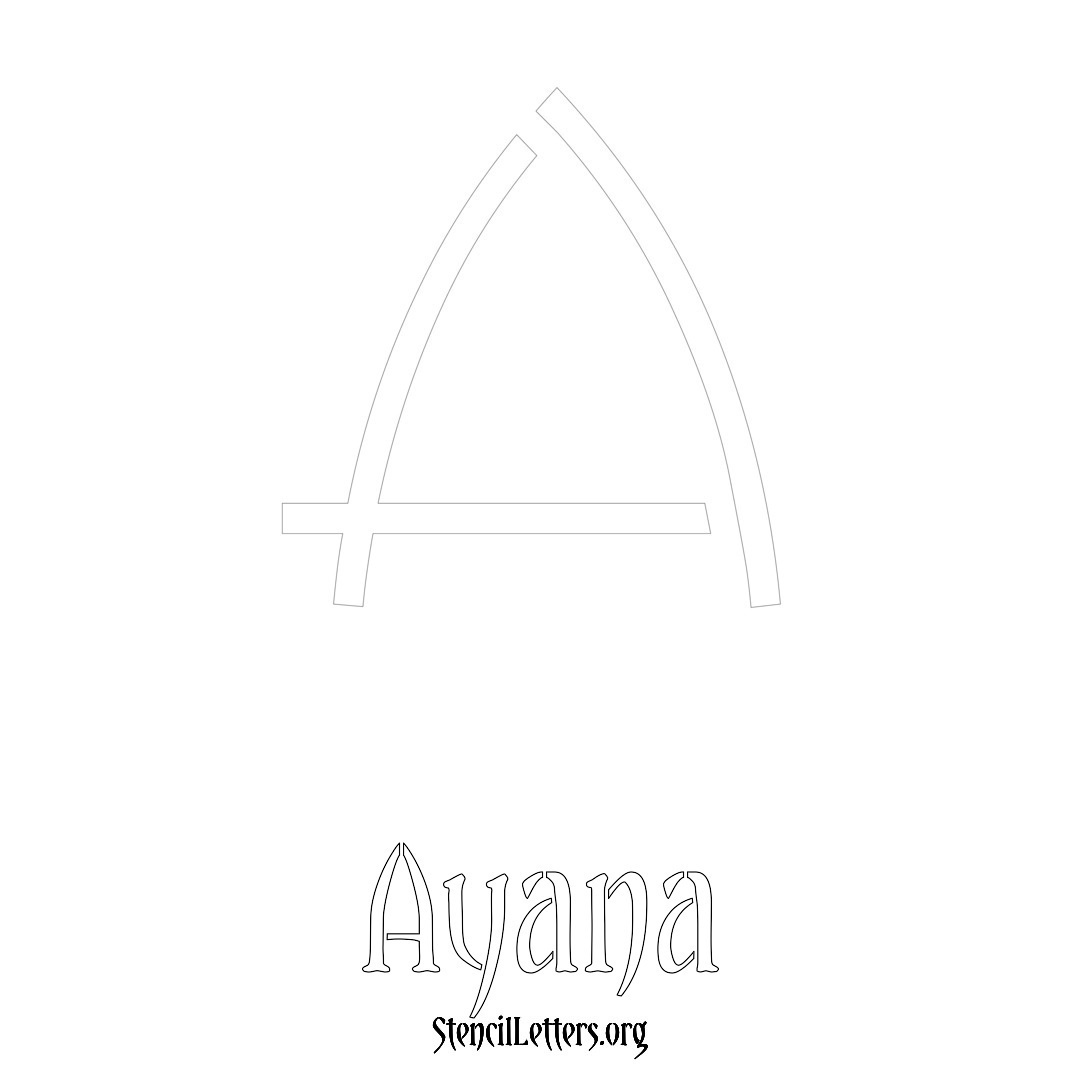 Ayana printable name initial stencil in Simple Elegant Lettering