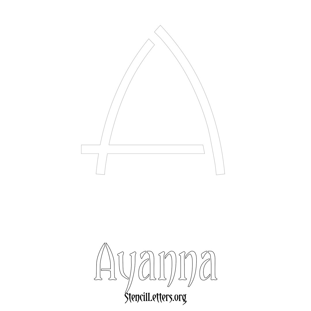 Ayanna printable name initial stencil in Simple Elegant Lettering