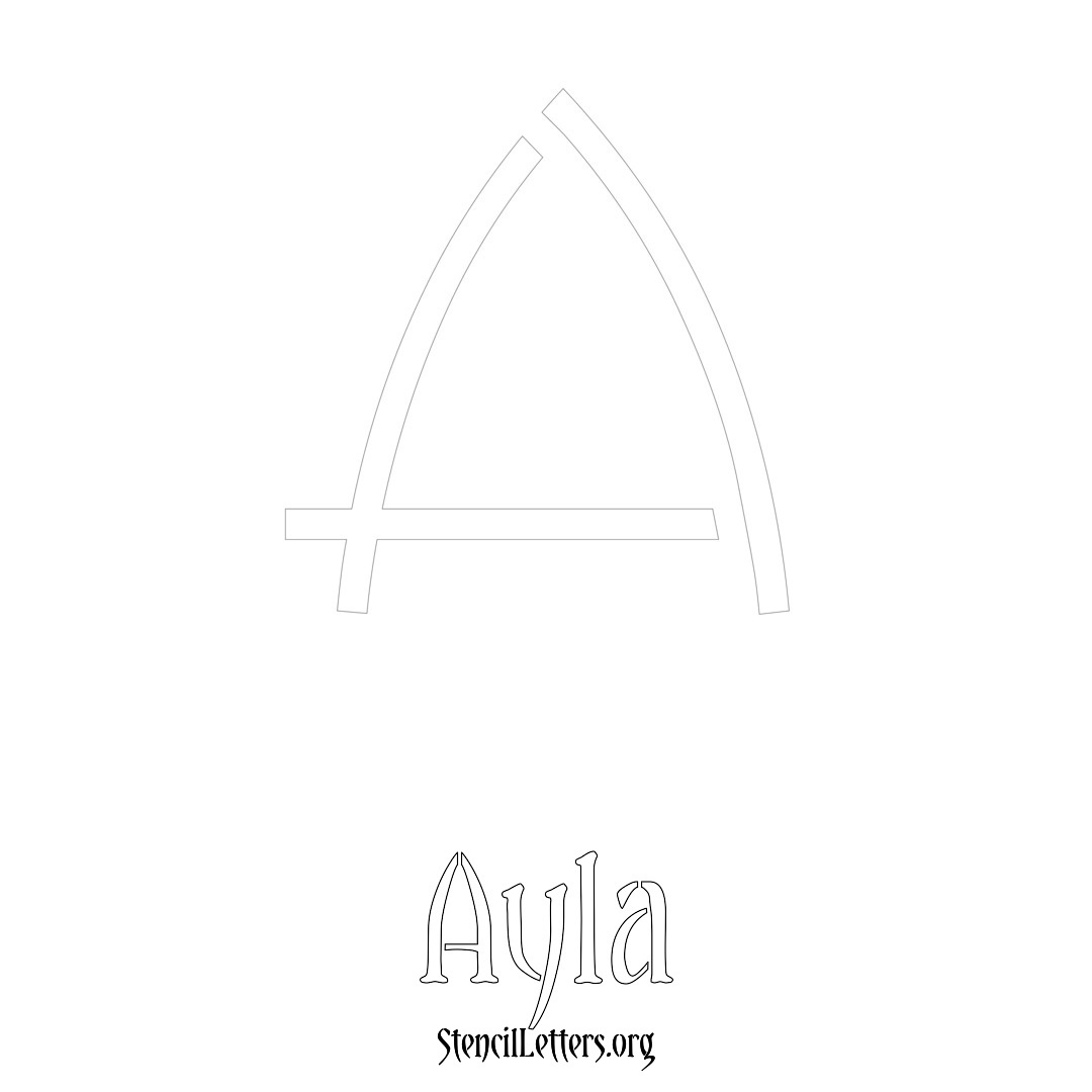 Ayla printable name initial stencil in Simple Elegant Lettering