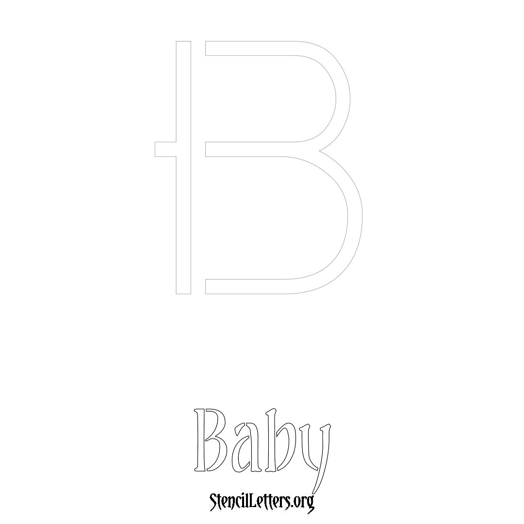 Baby printable name initial stencil in Simple Elegant Lettering