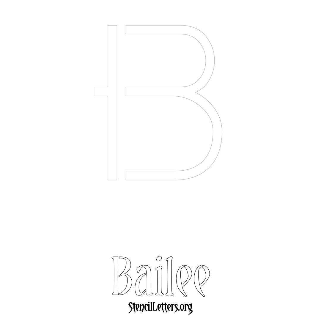 Bailee printable name initial stencil in Simple Elegant Lettering