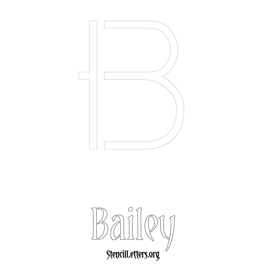 Bailey printable name initial stencil in Simple Elegant Lettering