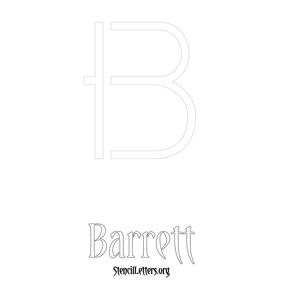 Barrett printable name initial stencil in Simple Elegant Lettering