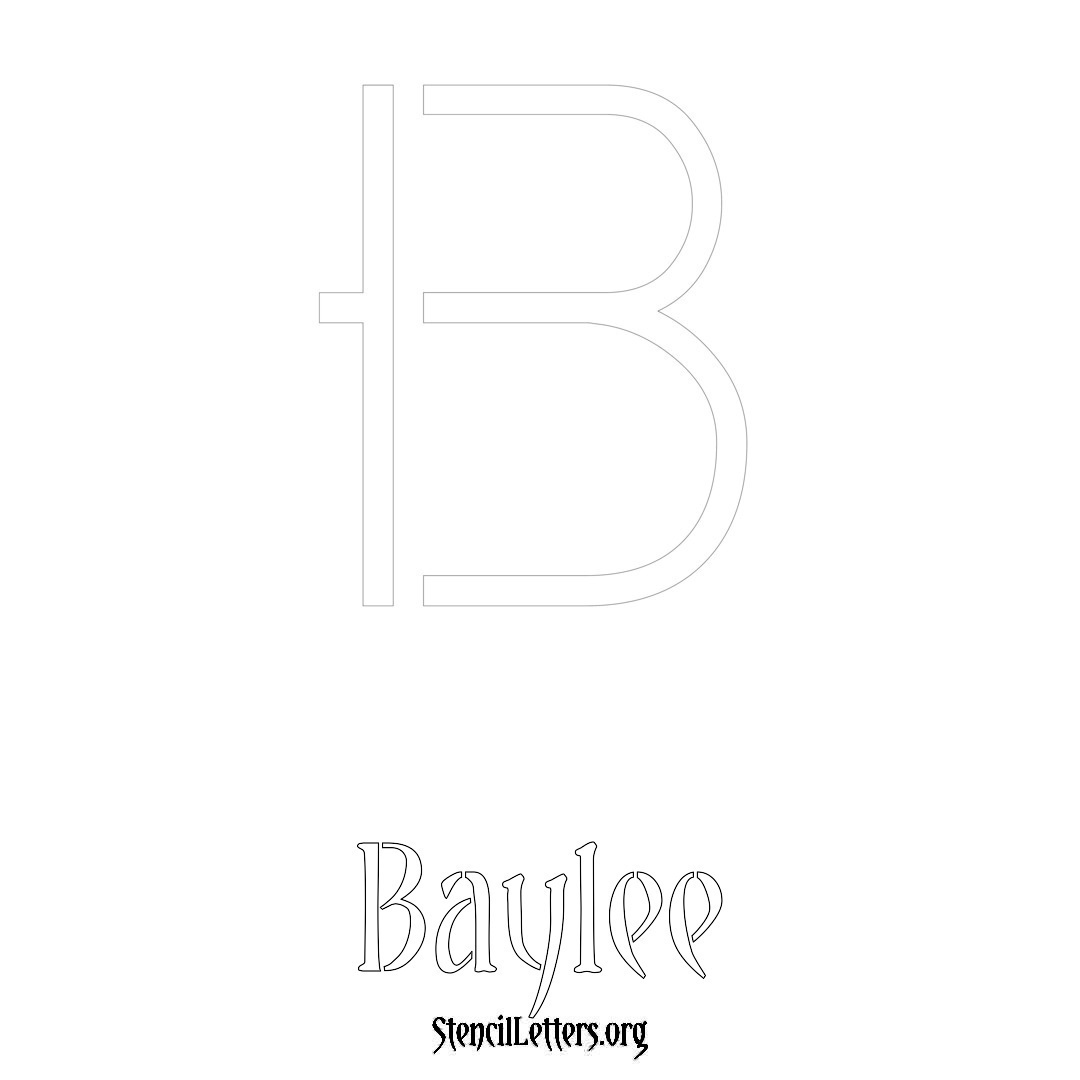 Baylee printable name initial stencil in Simple Elegant Lettering