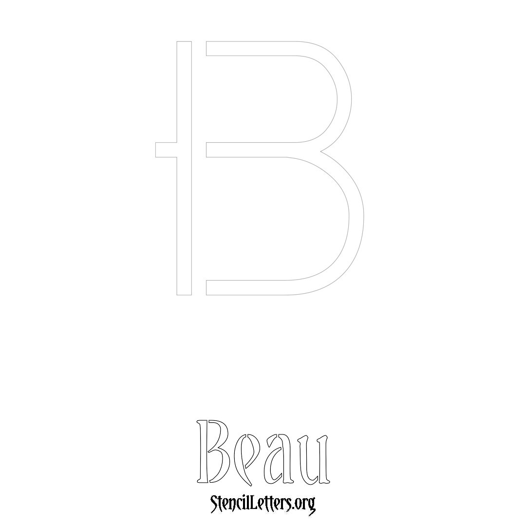 Beau printable name initial stencil in Simple Elegant Lettering