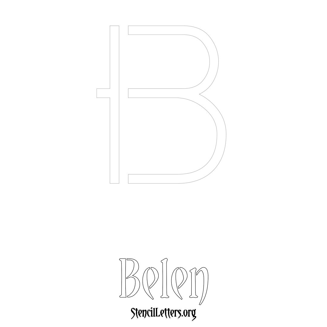 Belen printable name initial stencil in Simple Elegant Lettering