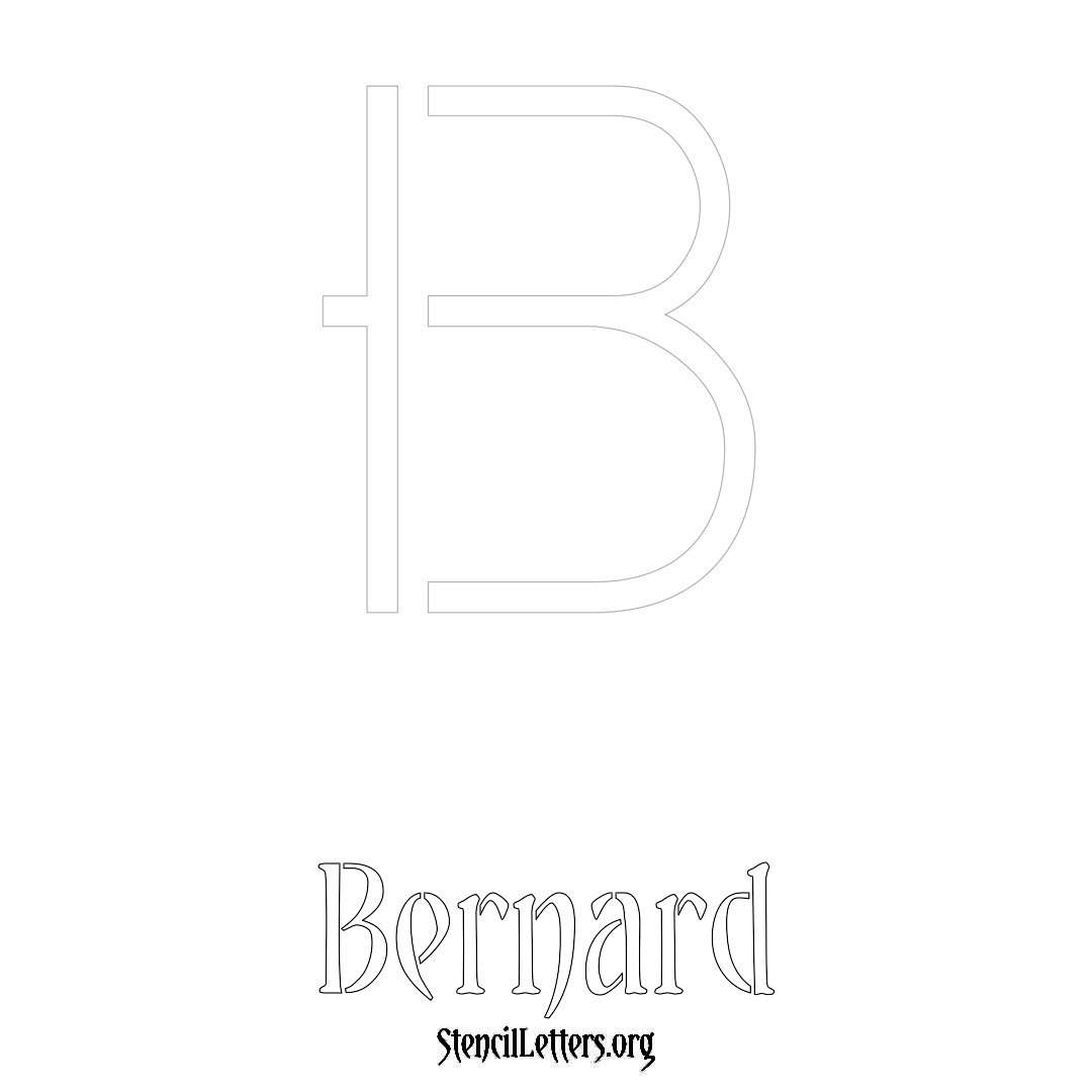 Bernard printable name initial stencil in Simple Elegant Lettering