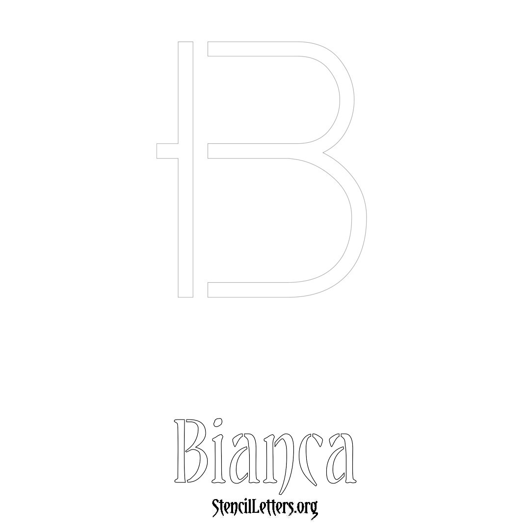 Bianca printable name initial stencil in Simple Elegant Lettering