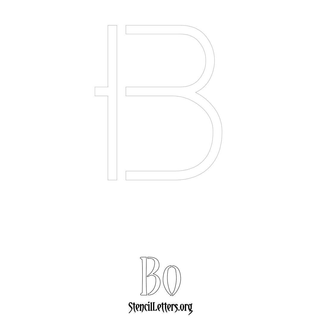 Bo printable name initial stencil in Simple Elegant Lettering